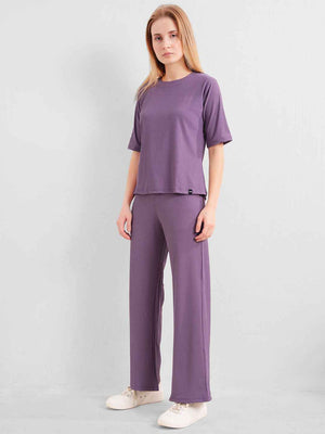 Co-ord Set - Purple Premium Relaxed Fit Travel Co-ord Set