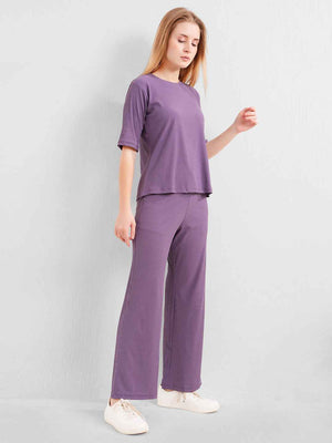 Co-ord Set - Purple Premium Relaxed Fit Travel Co-ord Set