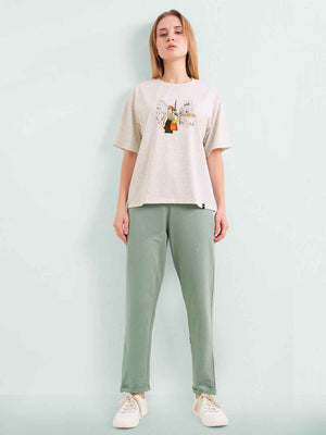 Co-ord Set - White Printed Travel Co-ord Set