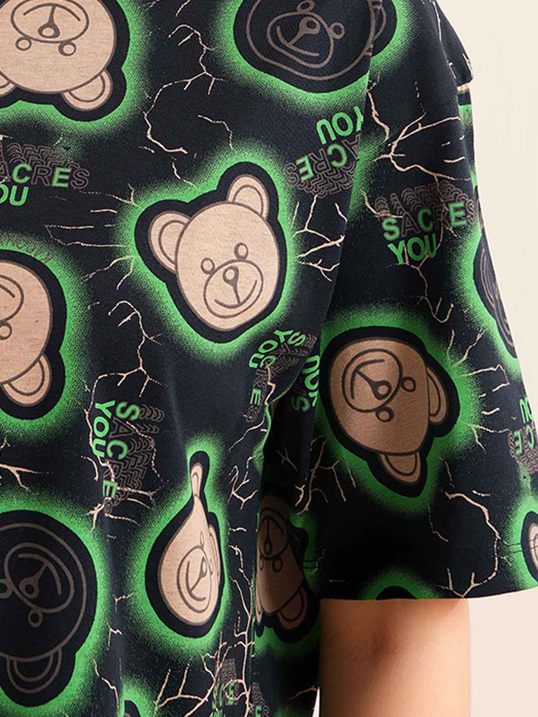 Shorts Set - Black Funky Monkey Print Tshirt & Shorts