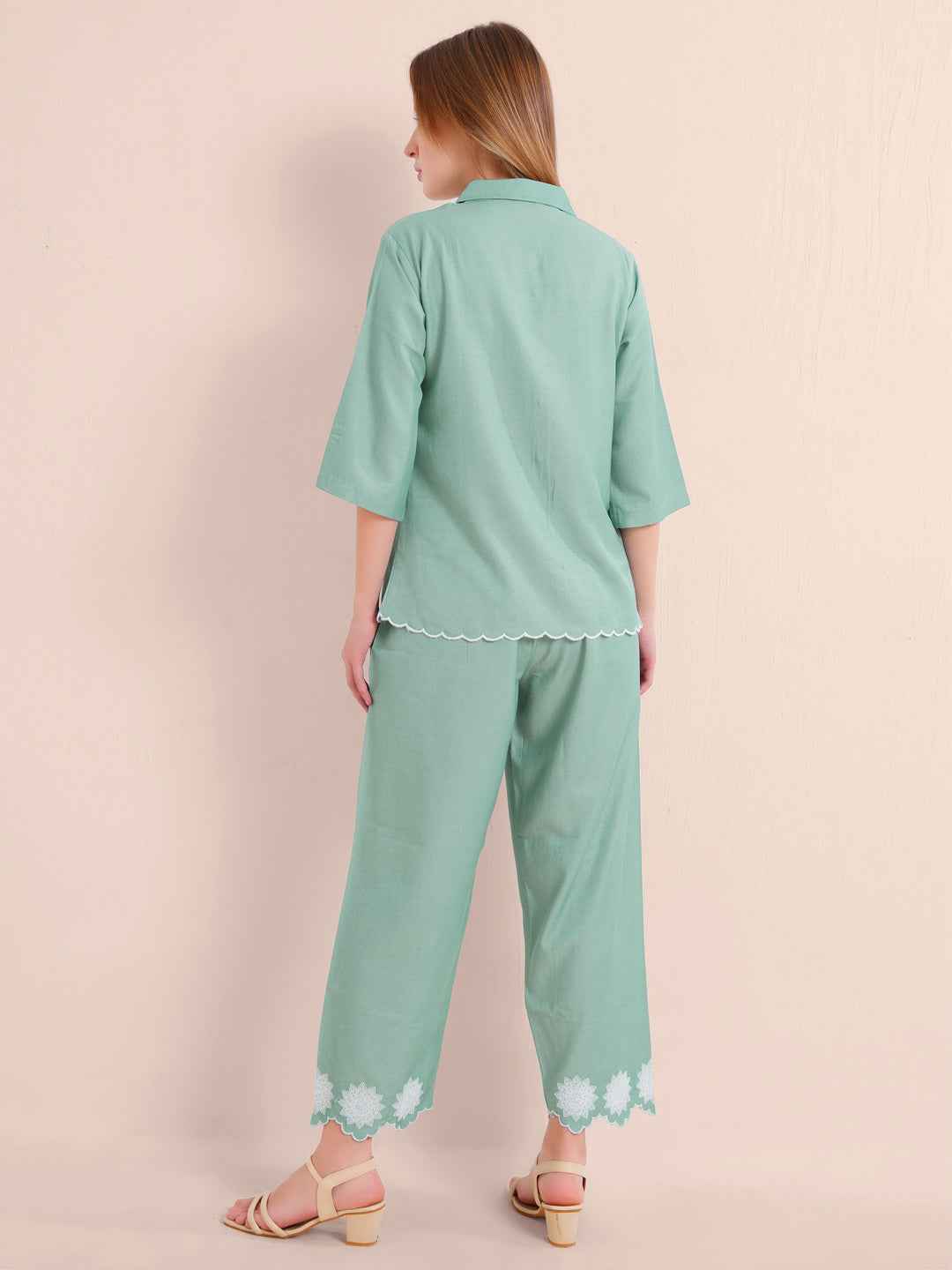 Co-ord Set - Mint Green Embroidered Premium Set