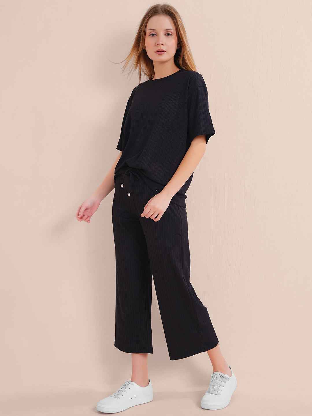 Black Premium Solid Travel Co-ord Set