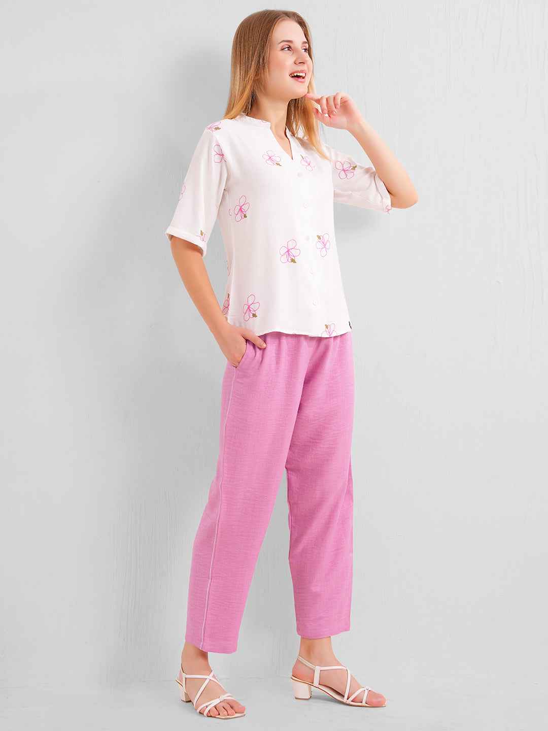 L&M Pink Co ord Set for Women