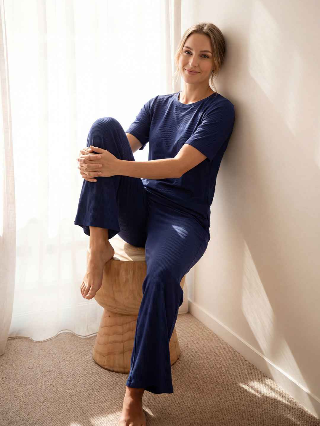 Co-ord Set - Navy Blue Premium Relaxed Fit Travel Co-ord Set