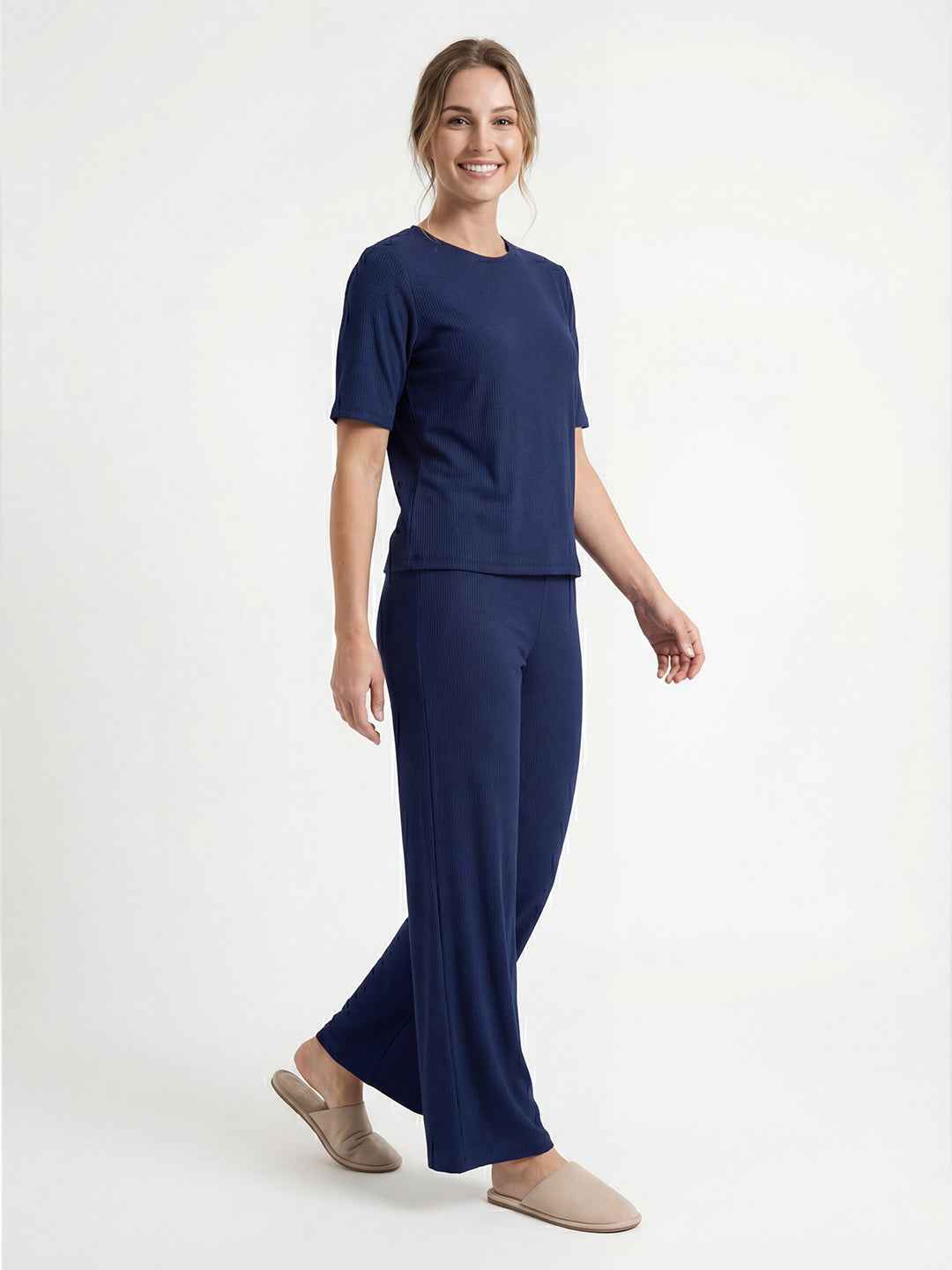 Co-ord Set - Navy Blue Premium Relaxed Fit Travel Co-ord Set