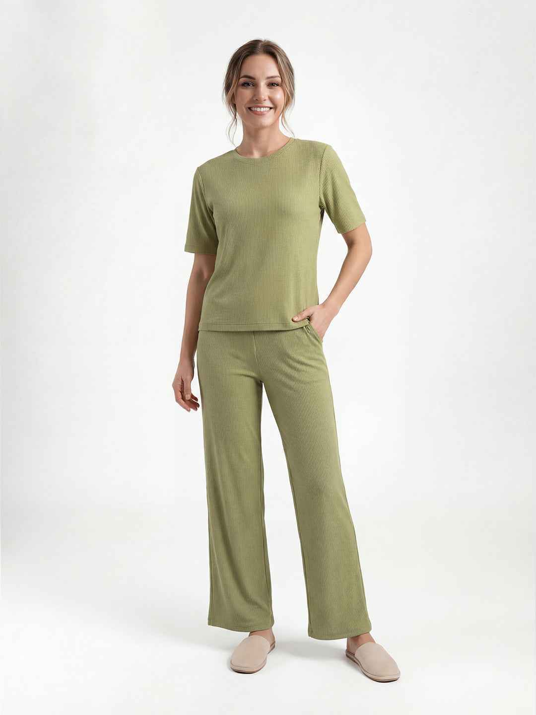 Co-ord Set - Olive Green Premium Relaxed Fit Travel Co-ord Set (Copy)