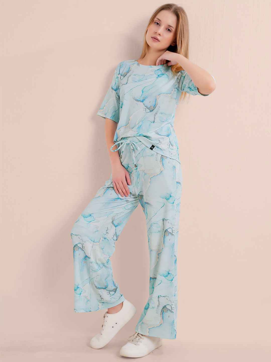 Co-ord Set - Mint Green Premium Marbleprint Travel set
