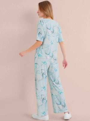 Co-ord Set - Mint Green Premium Marbleprint Travel set