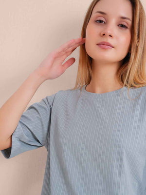 Blue Premium Solid Travel Co-ord Set