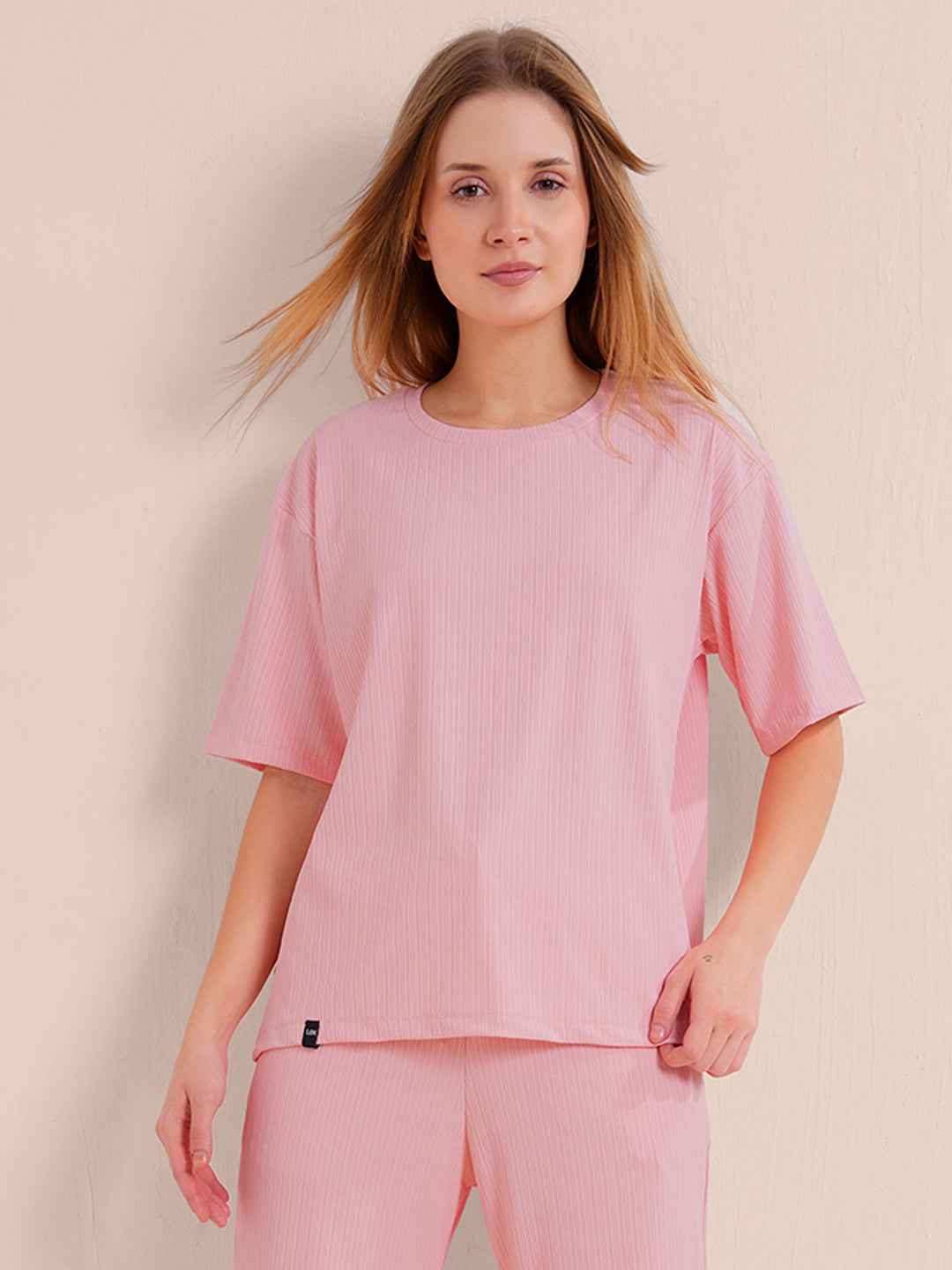 Pink Premium Solid Travel Co-ord Set