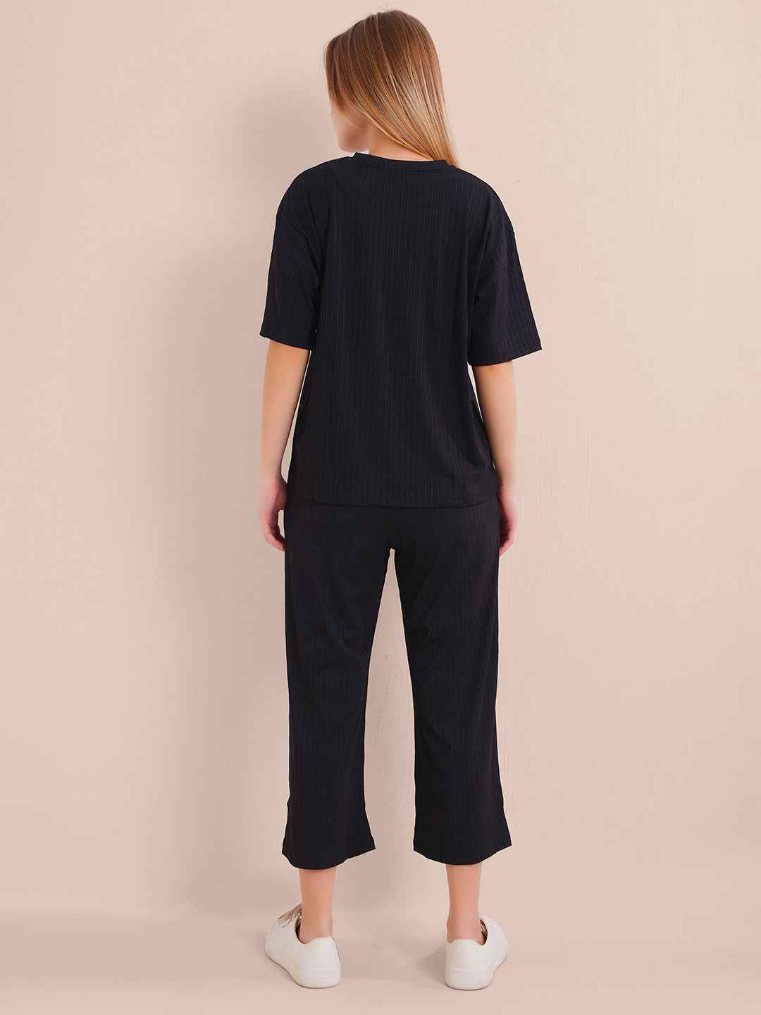 Black Premium Solid Travel Co-ord Set