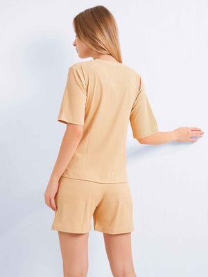 Shorts Set - Yellow Premium Relaxed Fit Travel Shorts Co-ord Set